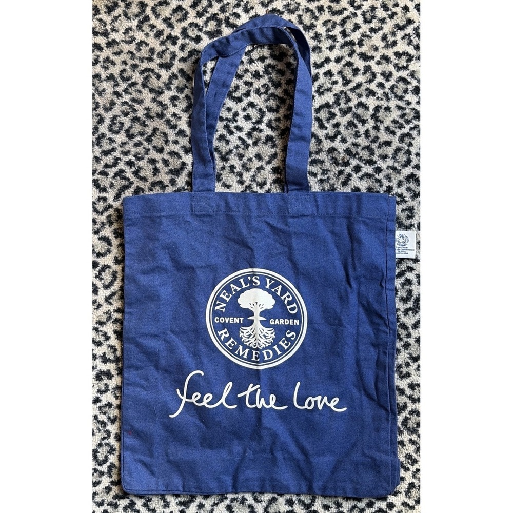 Neal's Yard Remedies Organic Reuseable Cotton Tote Bag In Navy Blue
